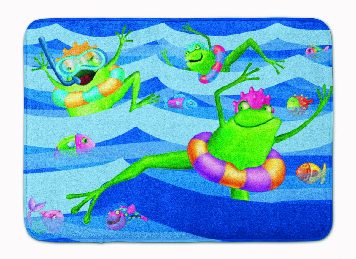 Frogs Swimming Machine Washable Memory Foam Mat