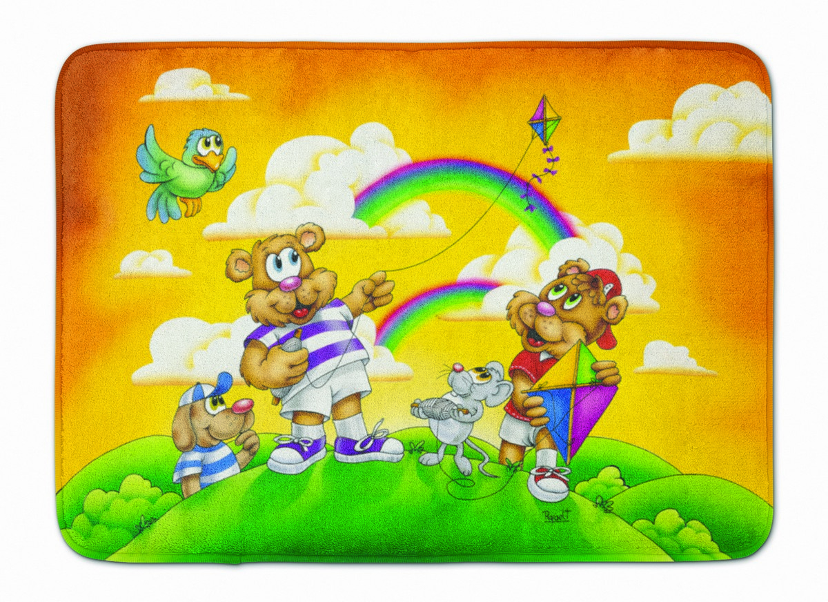 APH0374RUG Bears Flying a Kite Machine Washable Memory Foam Mat