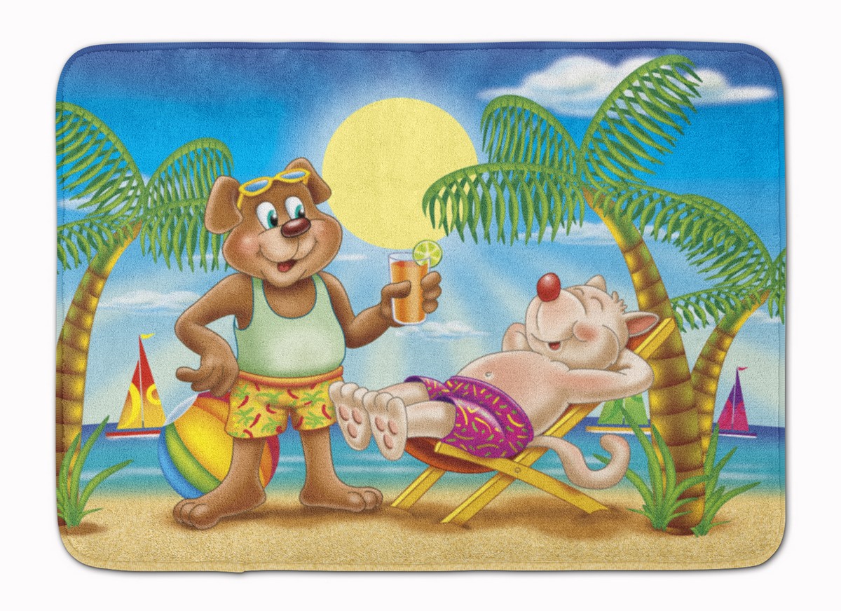 APH3817RUG Bears Relaxing at the Beach Machine Washable Memory Foam Mat