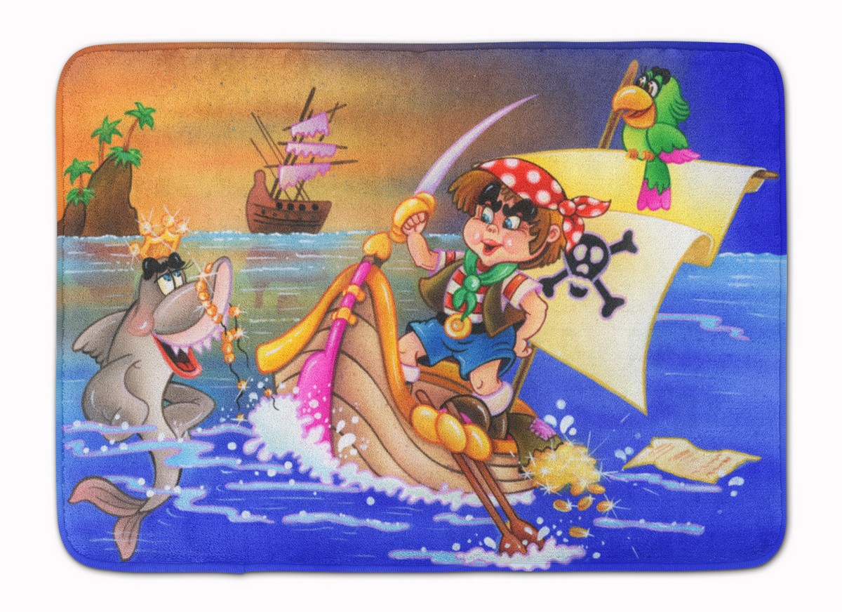 APH6105RUG Boy Playing Piriate with Dolphin Machine Washable Memory Foam Mat