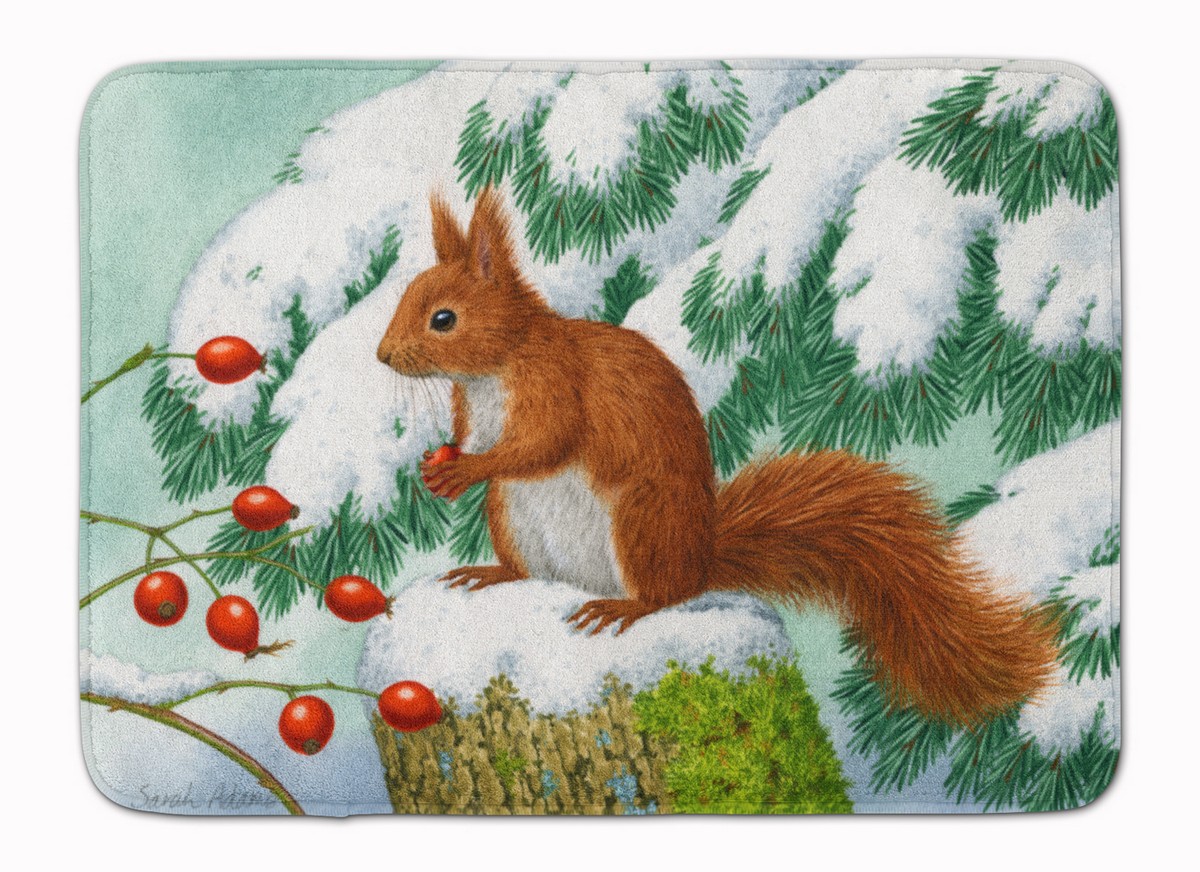 ASA2172RUG Winter Red Squirrel Machine Washable Memory Foam Mat