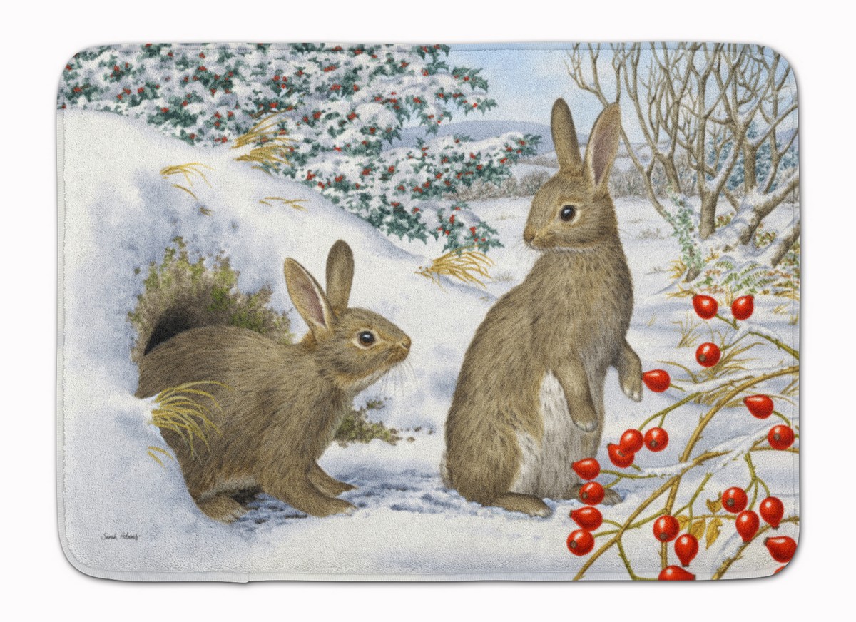 ASA2181RUG Winter Rabbits Machine Washable Memory Foam Mat