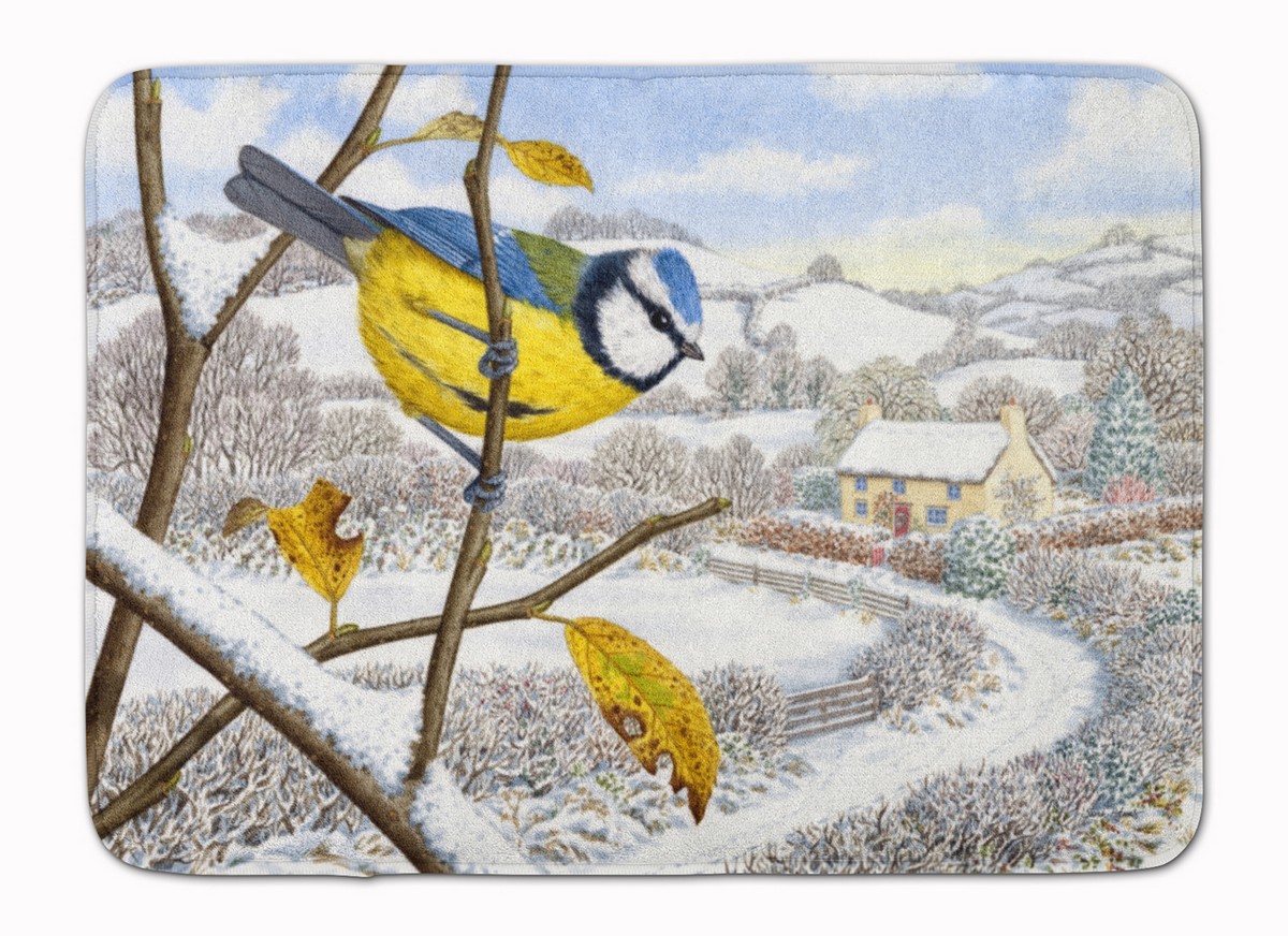 Winter Eurasian Blue Tit Machine Washable Memory Foam Mat