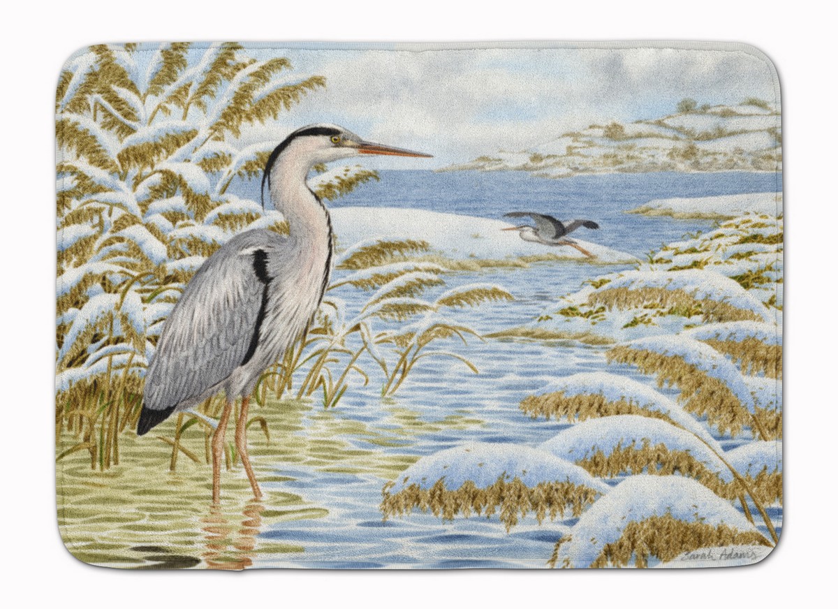 Blue Heron by the Water Machine Washable Memory Foam Mat