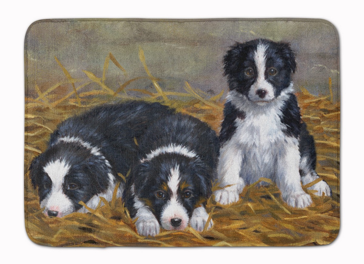 ASA2196RUG Border Collie Puppies Machine Washable Memory Foam Mat