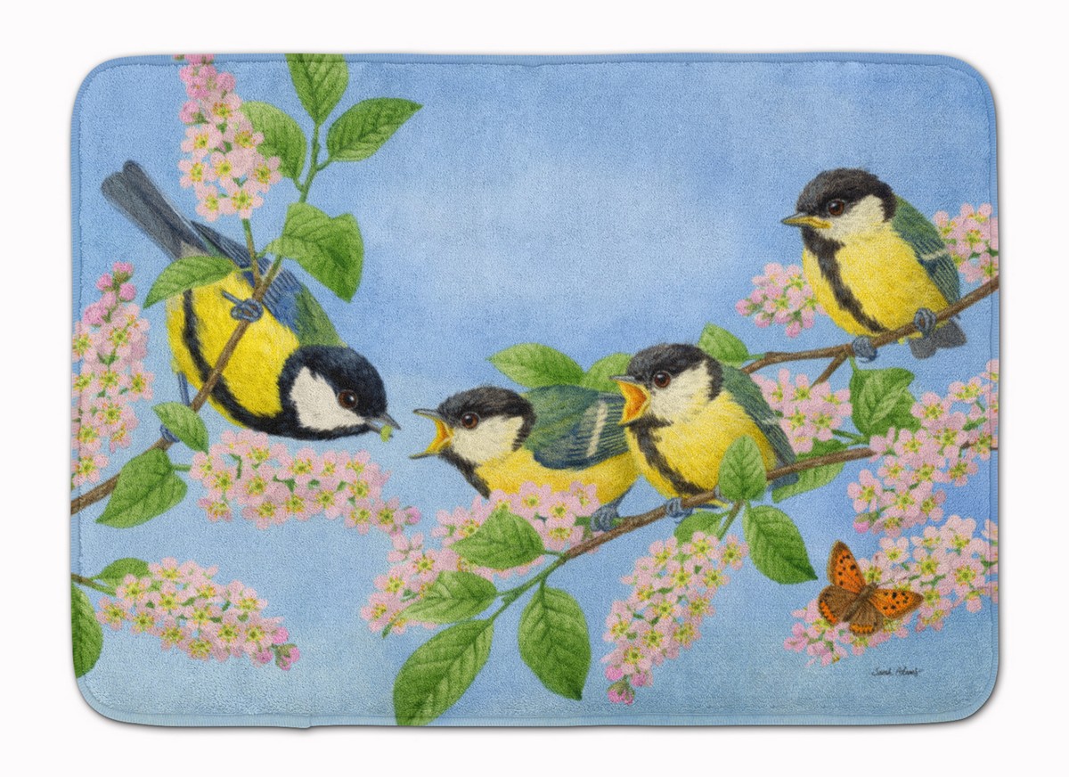 Great Tit Family of Birds Machine Washable Memory Foam Mat
