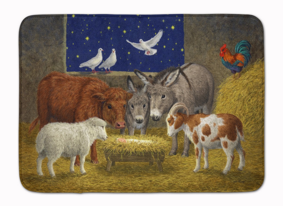 Animals Crib Nativity Christmas Scene Machine Washable Memory Foam Mat