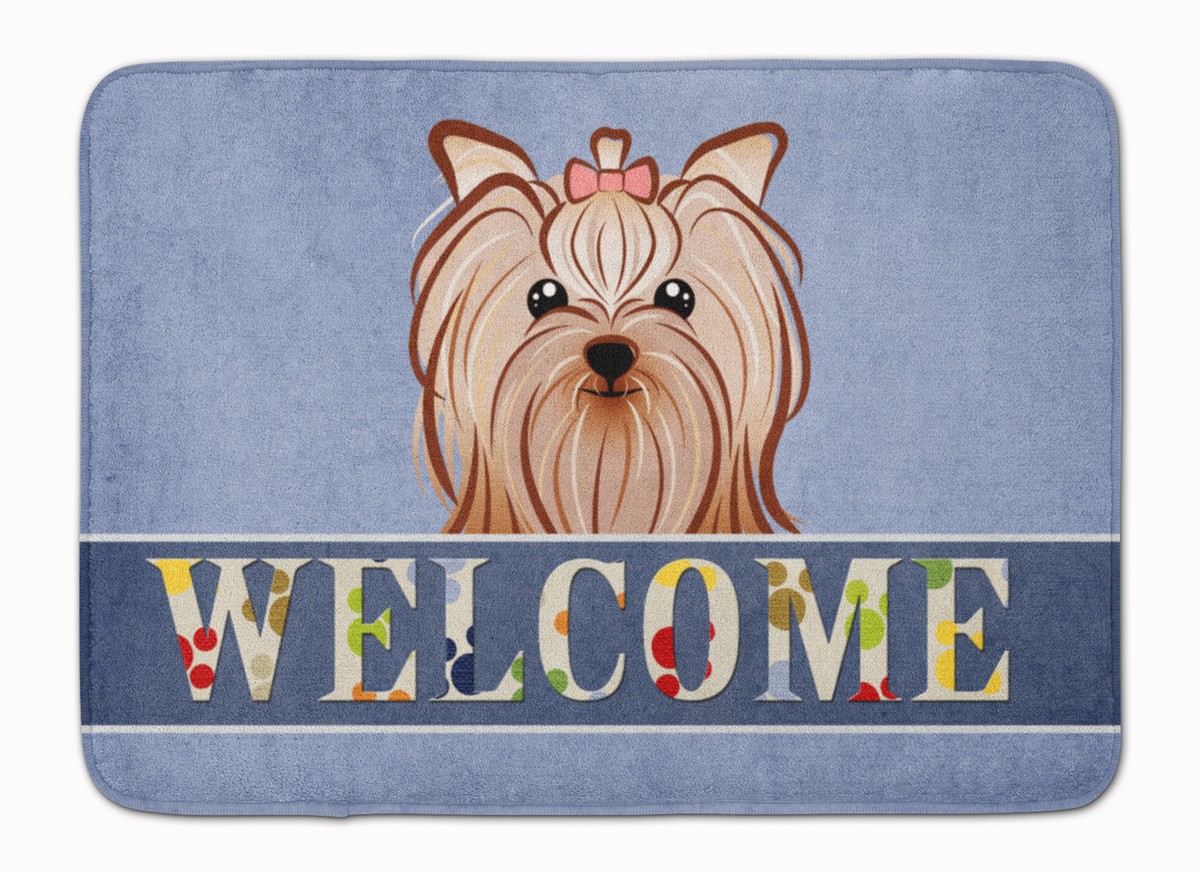 Yorkie Yorkishire Terrier Welcome Machine Washable Memory Foam Mat