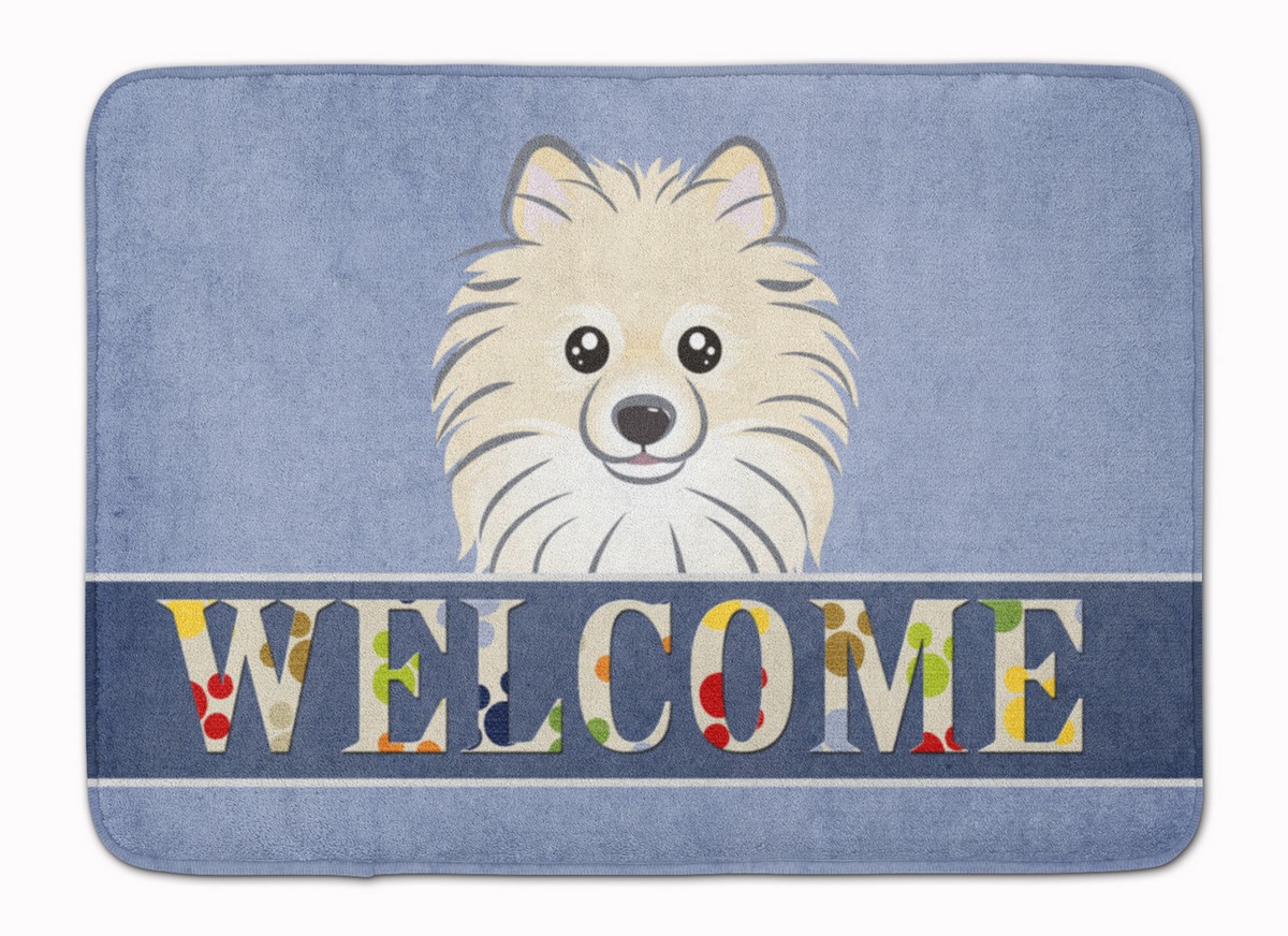 BB1393RUG Pomeranian Welcome Machine Washable Memory Foam Mat
