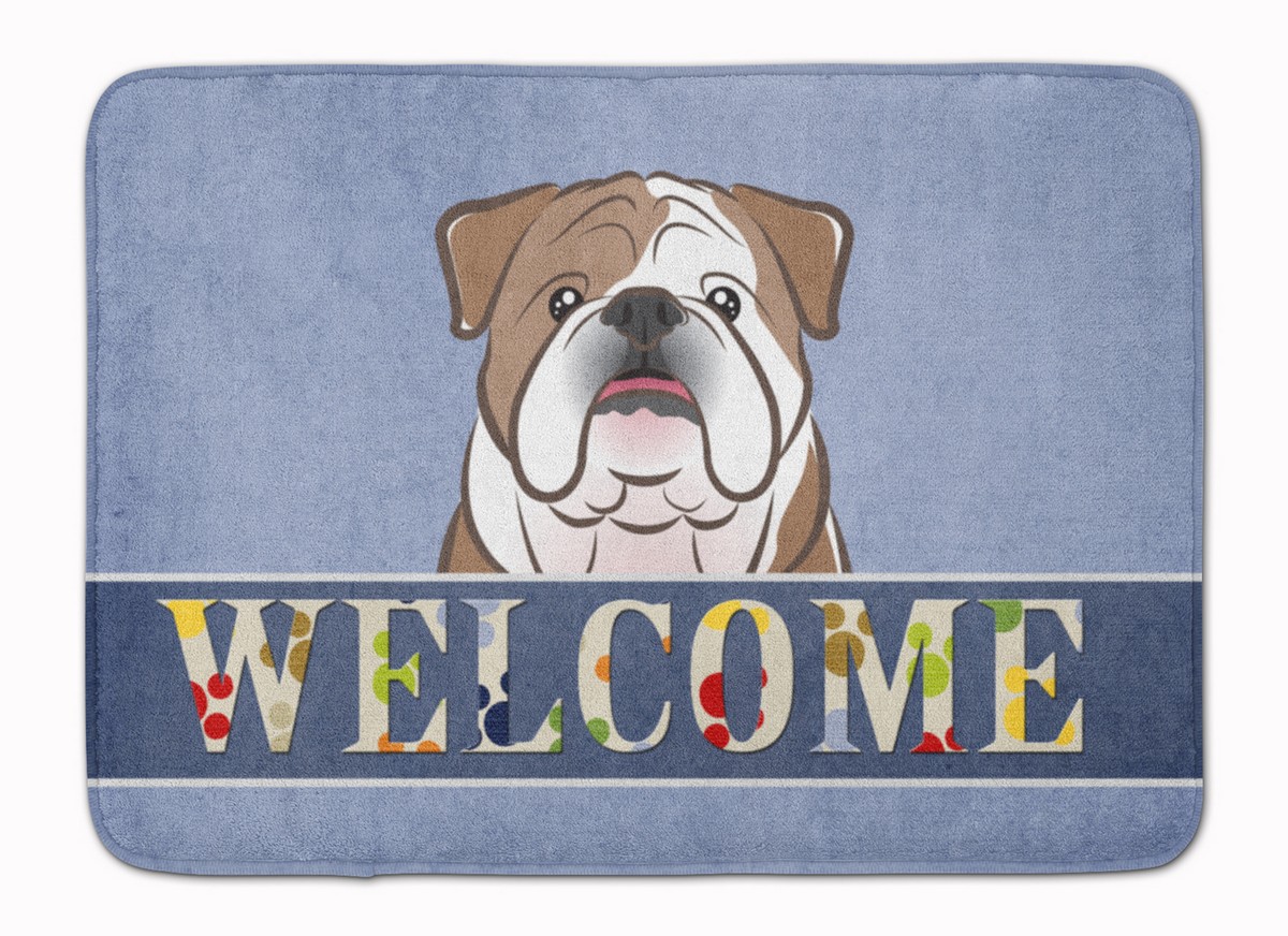 English Bulldog Welcome Machine Washable Memory Foam Mat