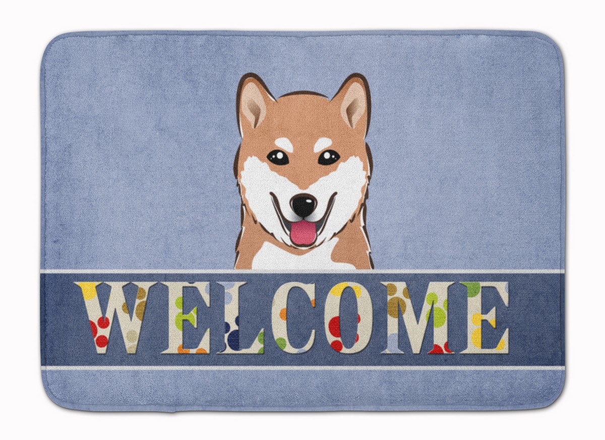 BB1411RUG Shiba Inu Welcome Machine Washable Memory Foam Mat