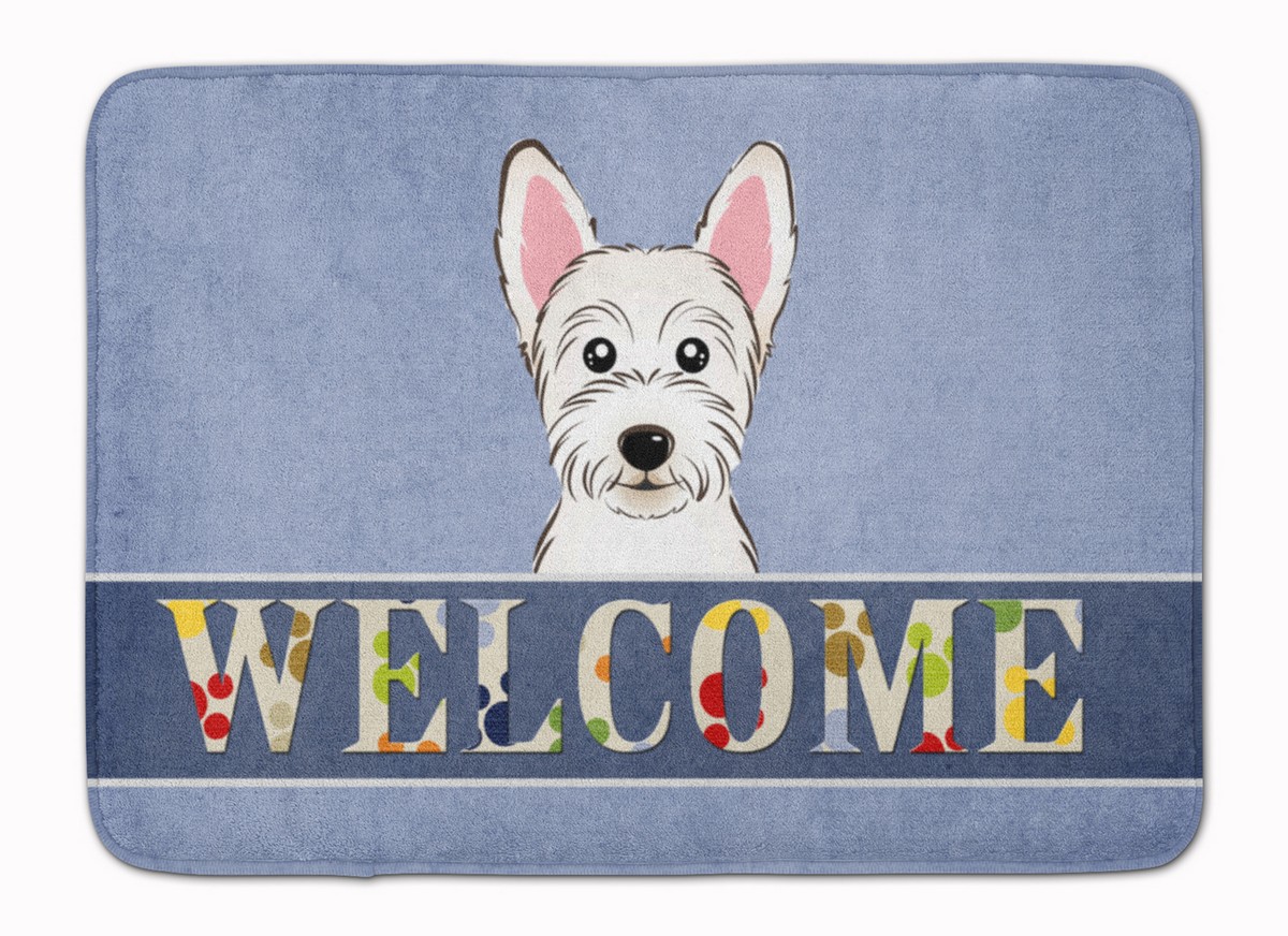 BB1412RUG Westie Welcome Machine Washable Memory Foam Mat