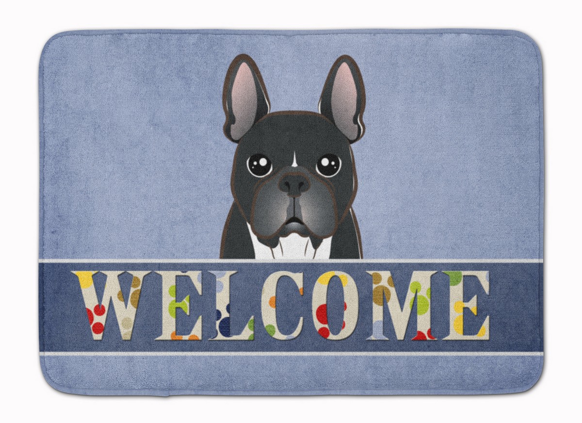 French Bulldog Welcome Machine Washable Memory Foam Mat