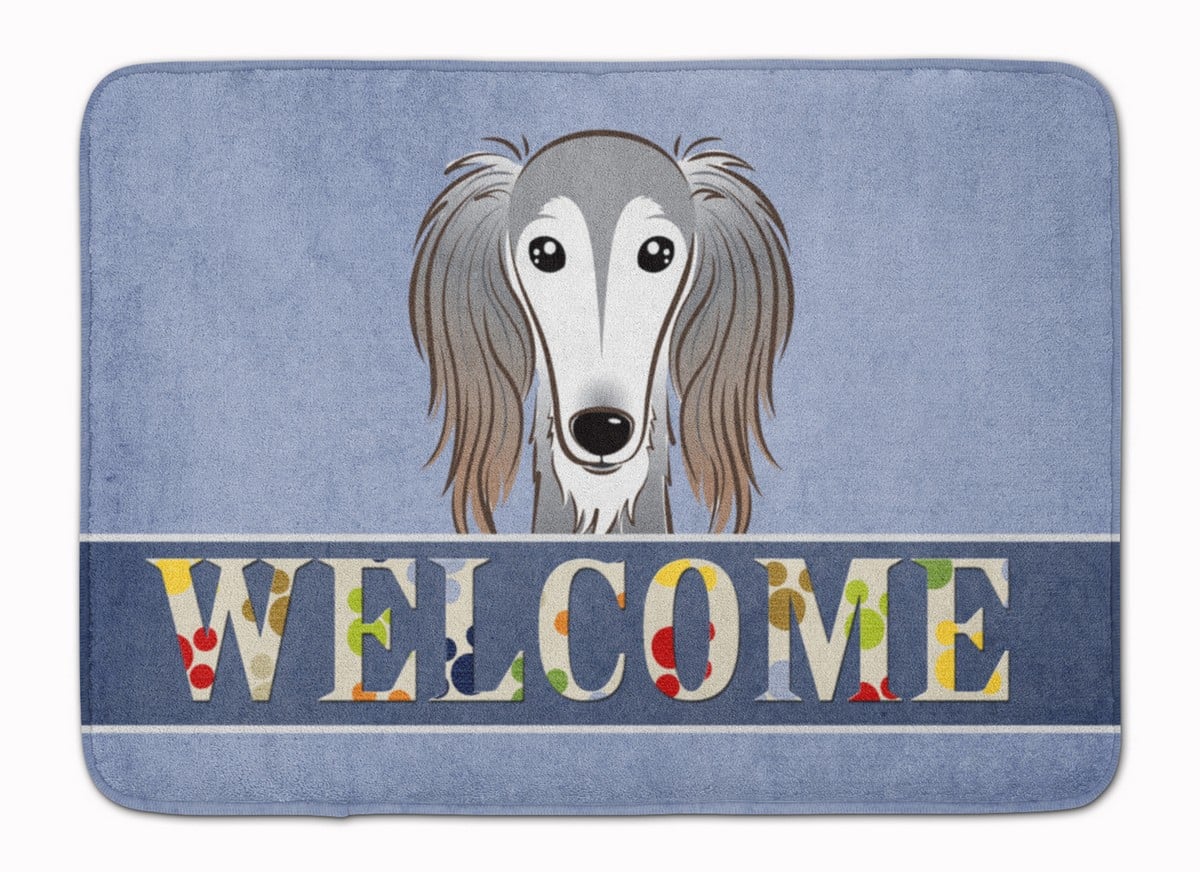 BB1415RUG Saluki Welcome Machine Washable Memory Foam Mat