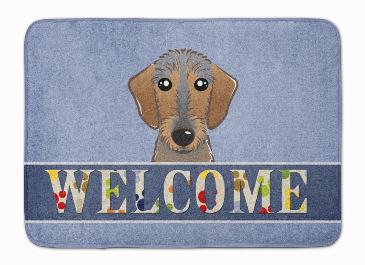 Wirehaired Dachshund Welcome Machine Washable Memory Foam Mat