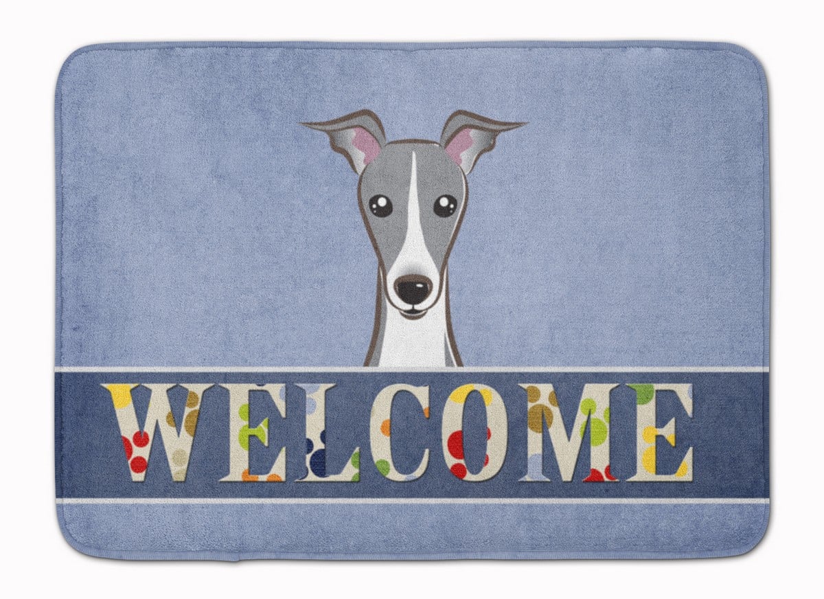BB1422RUG Italian Greyhound Welcome Machine Washable Memory Foam Mat