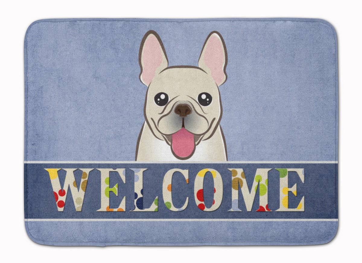 French Bulldog Welcome Machine Washable Memory Foam Mat