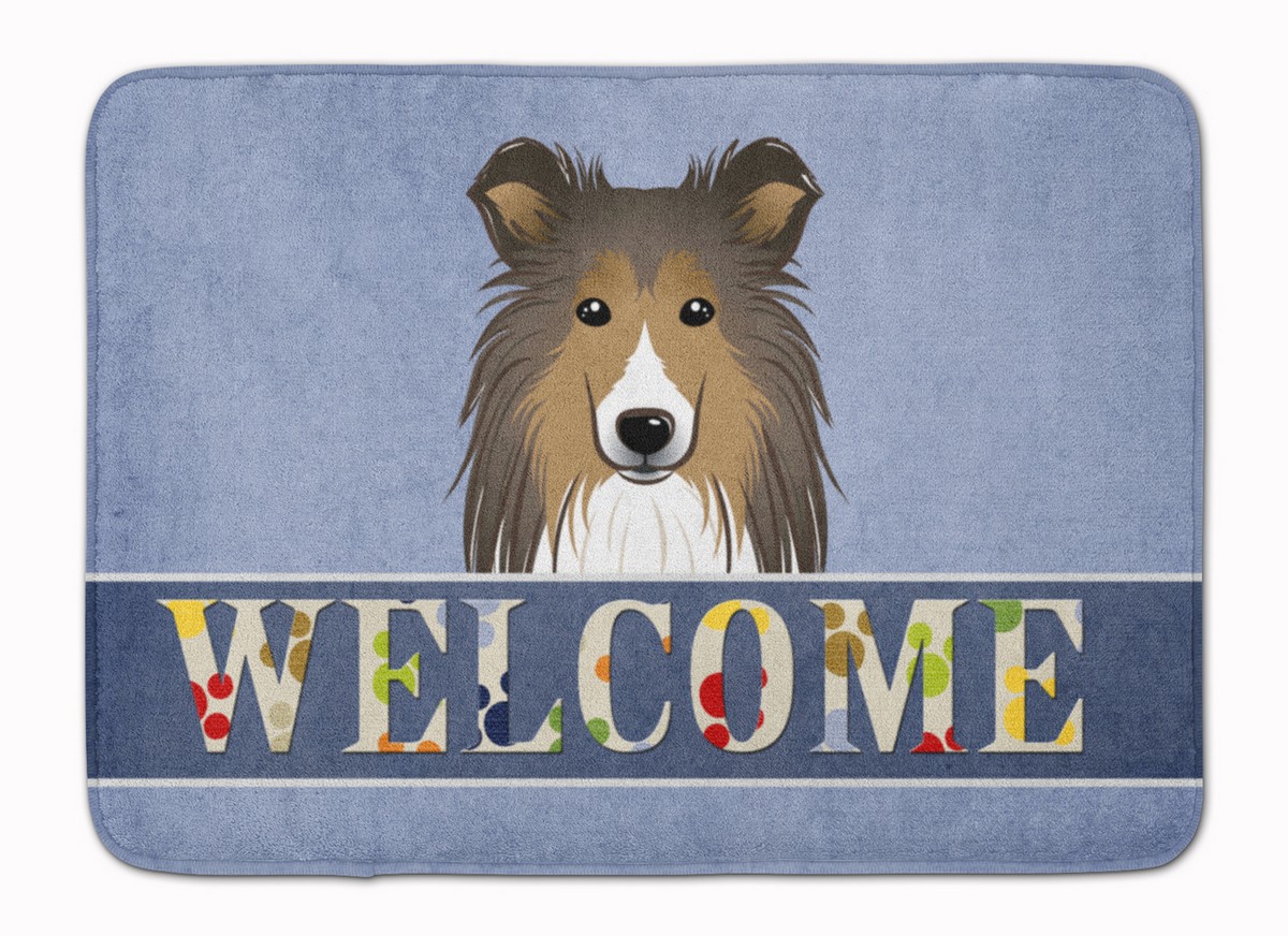 Sheltie Welcome Machine Washable Memory Foam Mat