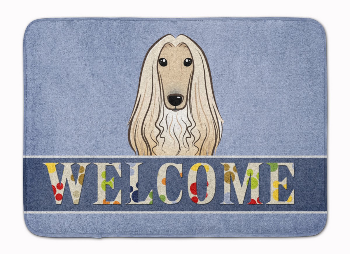 BB1430RUG Afghan Hound Welcome Machine Washable Memory Foam Mat