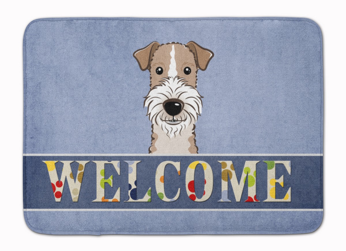 BB1433RUG Wire Haired Fox Terrier Welcome Machine Washable Memory Foam Mat
