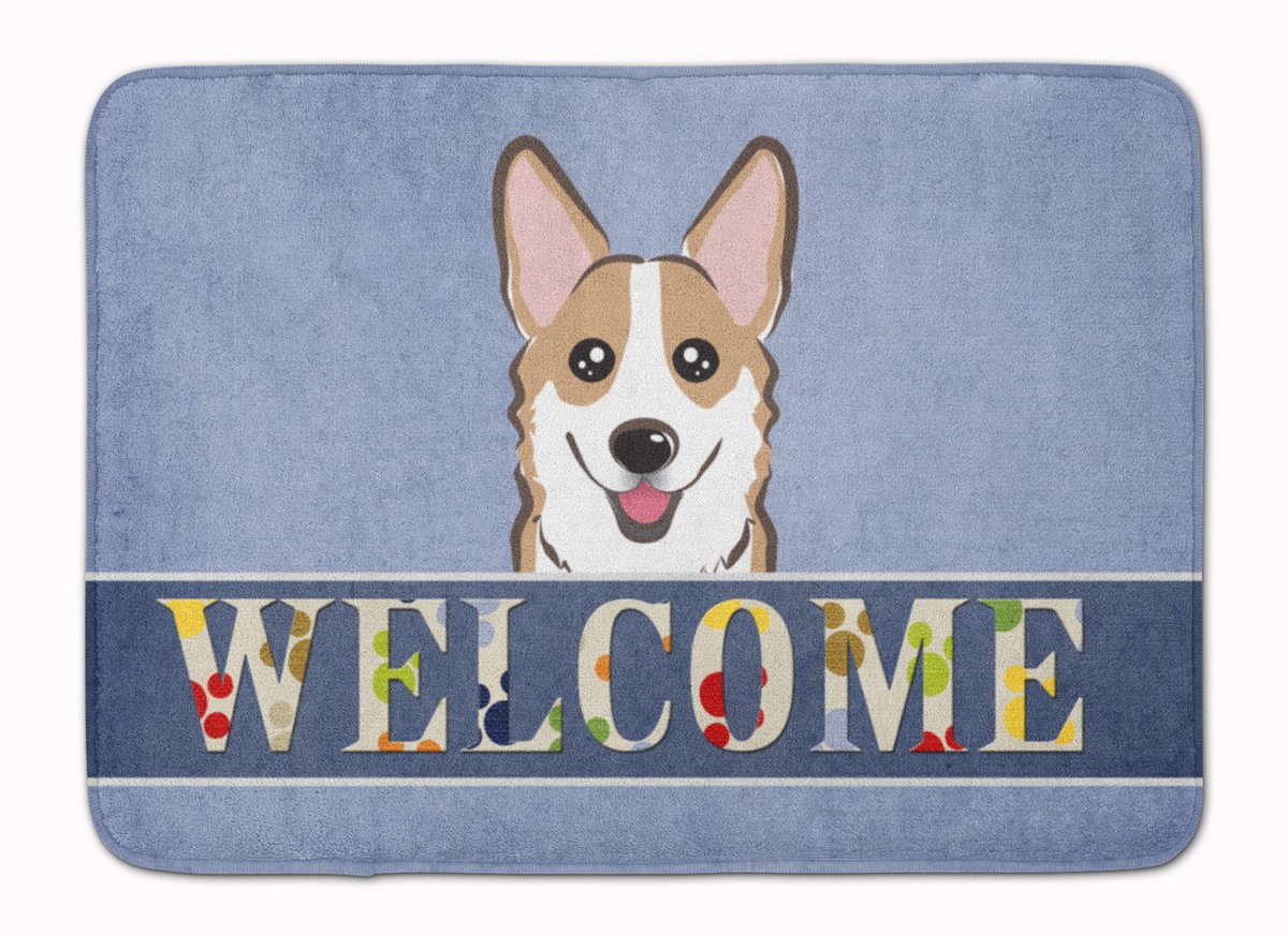 BB1439RUG Sable Corgi Welcome Machine Washable Memory Foam Mat