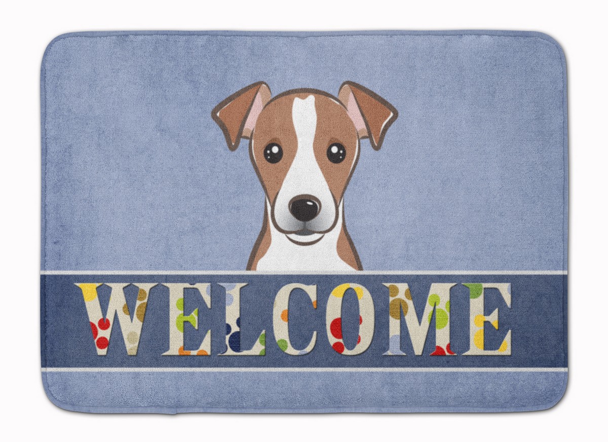 BB1446RUG Jack Russell Terrier Welcome Machine Washable Memory Foam Mat