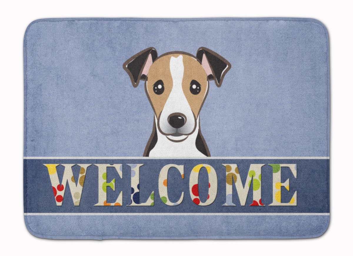 BB1447RUG Jack Russell Terrier Welcome Machine Washable Memory Foam Mat