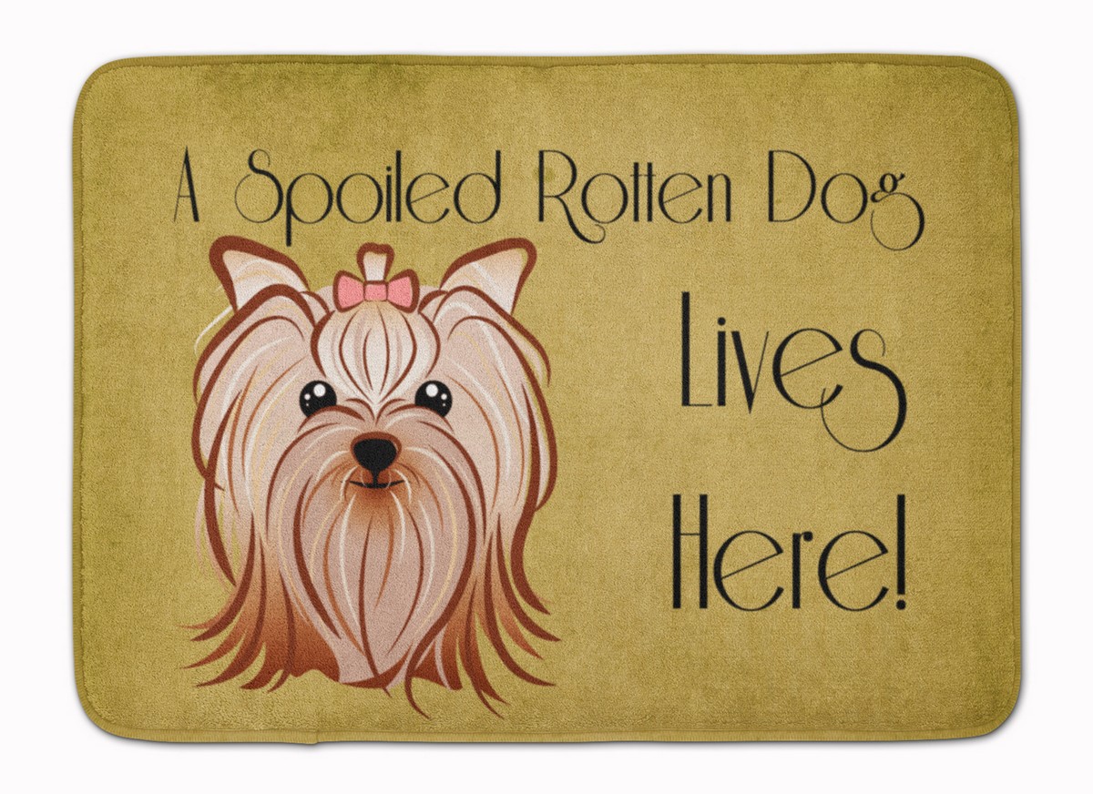 BB1452RUG Yorkie Yorkishire Terrier Spoiled Dog Machine Washable Memory Foam Mat