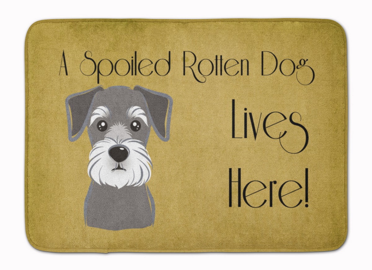 BB1454RUG Schnauzer Spoiled Dog Lives Here Machine Washable Memory Foam Mat