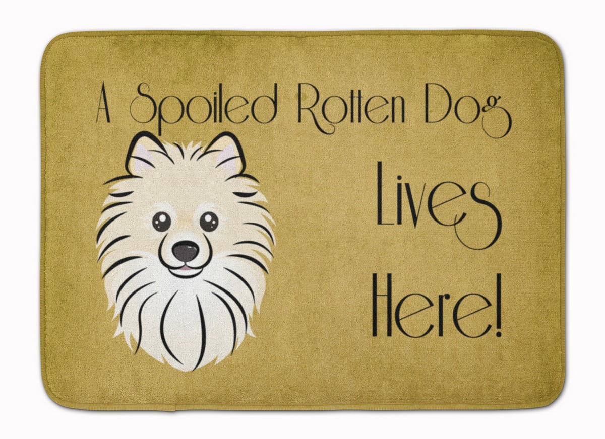 Pomeranian Spoiled Dog Lives Here Machine Washable Memory Foam Mat