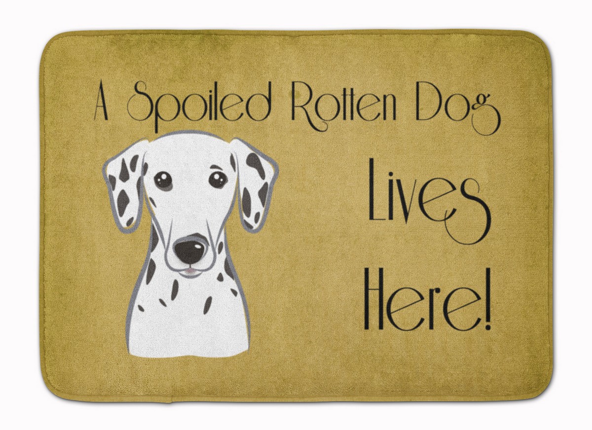 BB1458RUG Dalmatian Spoiled Dog Lives Here Machine Washable Memory Foam Mat