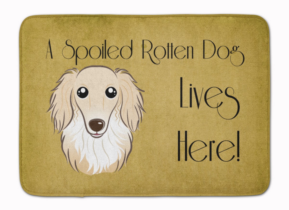 Longhair Creme Dachshund Spoiled Dog Machine Washable Memory Foam Mat