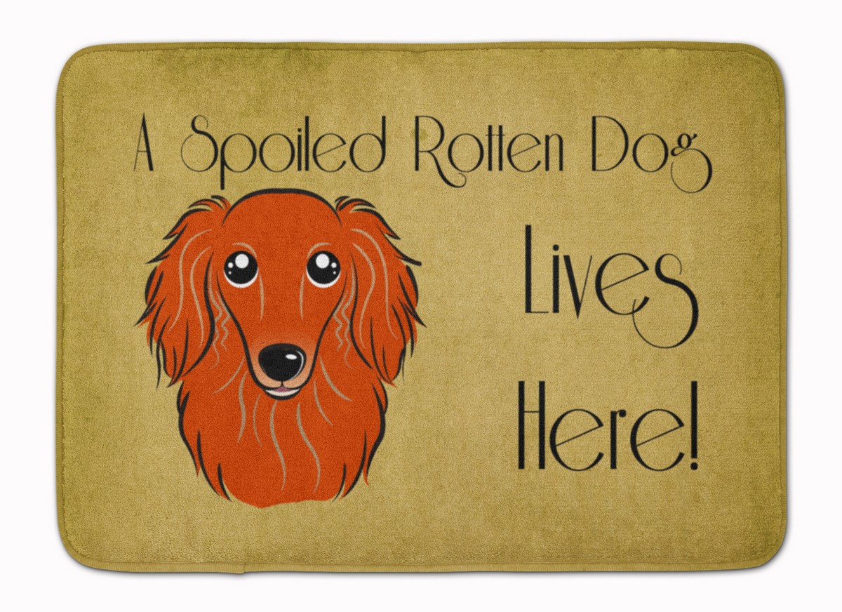 Longhair Red Dachshund Spoiled Dog Machine Washable Memory Foam Mat
