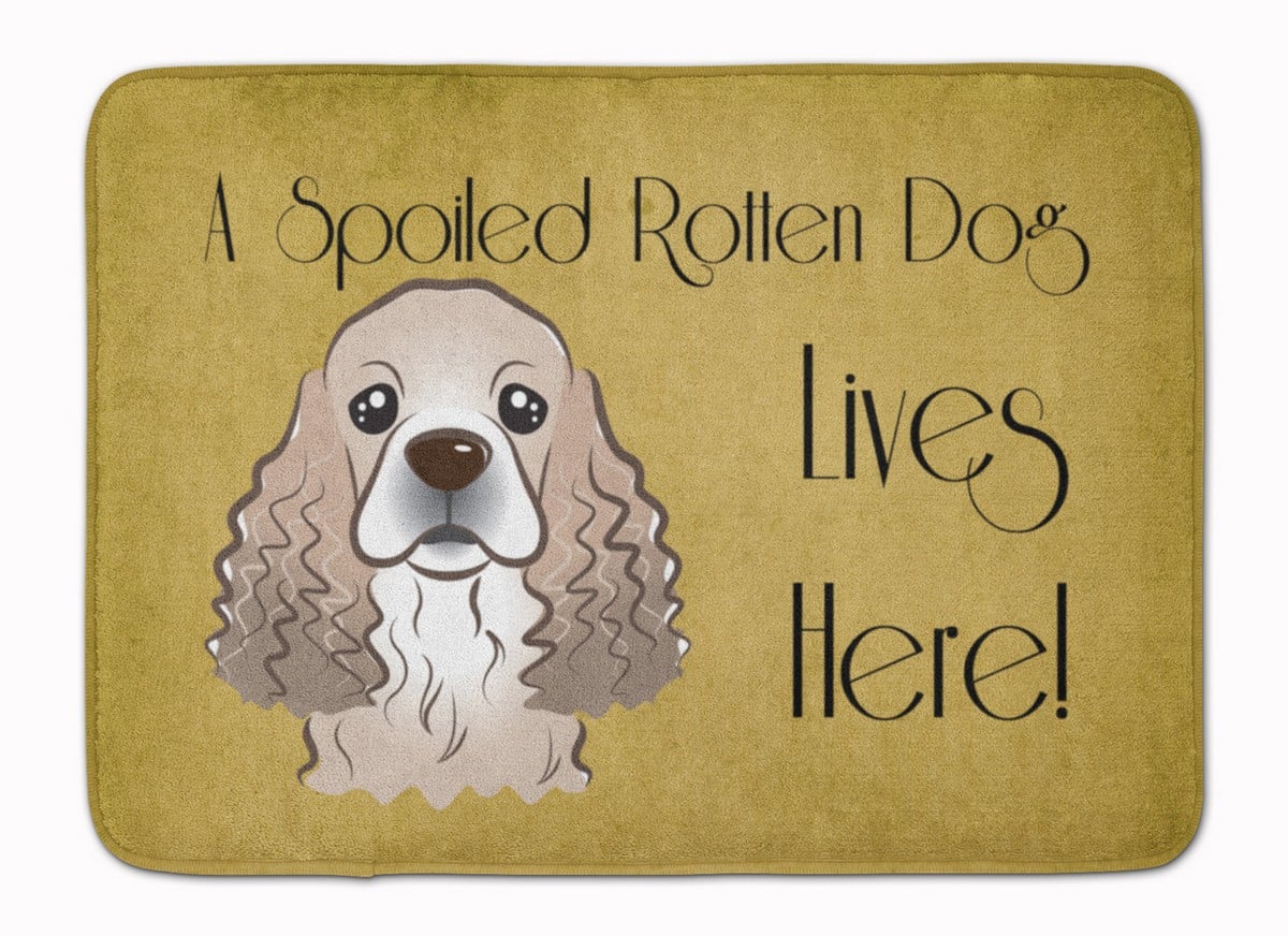 Cocker Spaniel Spoiled Dog Lives Here Machine Washable Memory Foam Mat