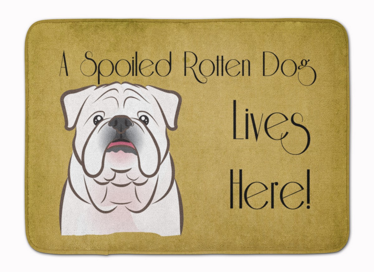 White English Bulldog Spoiled Dog Machine Washable Memory Foam Mat