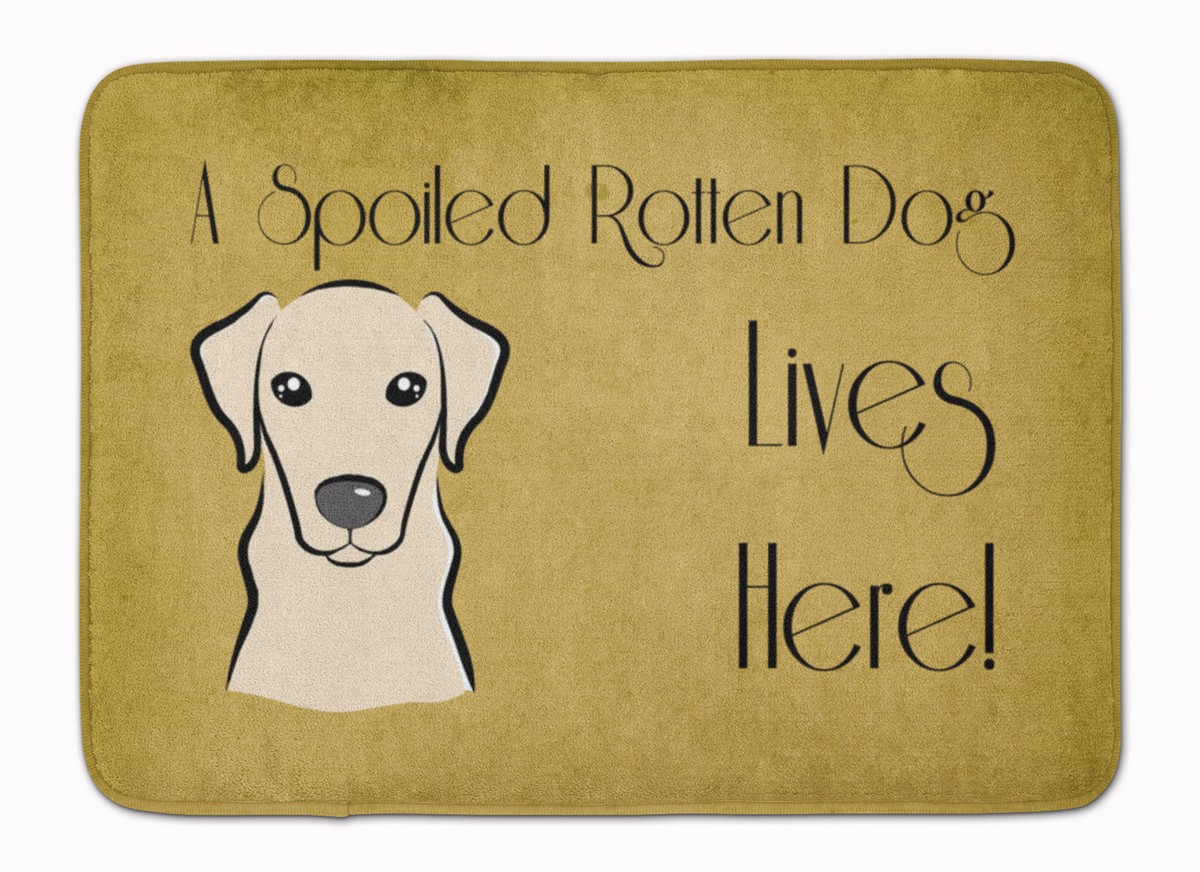 BB1470RUG Yellow Labrador Spoiled Dog Lives Here Machine Washable Memory Foam Mat