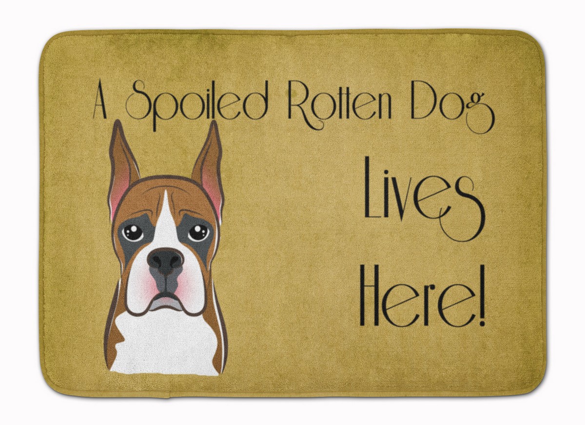 Boxer Spoiled Dog Lives Here Machine Washable Memory Foam Mat