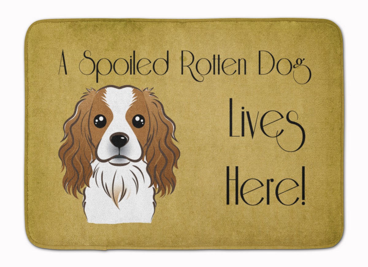 BB1472RUG Cavalier Spaniel Spoiled Dog Lives Here Machine Washable Memory Foam Mat