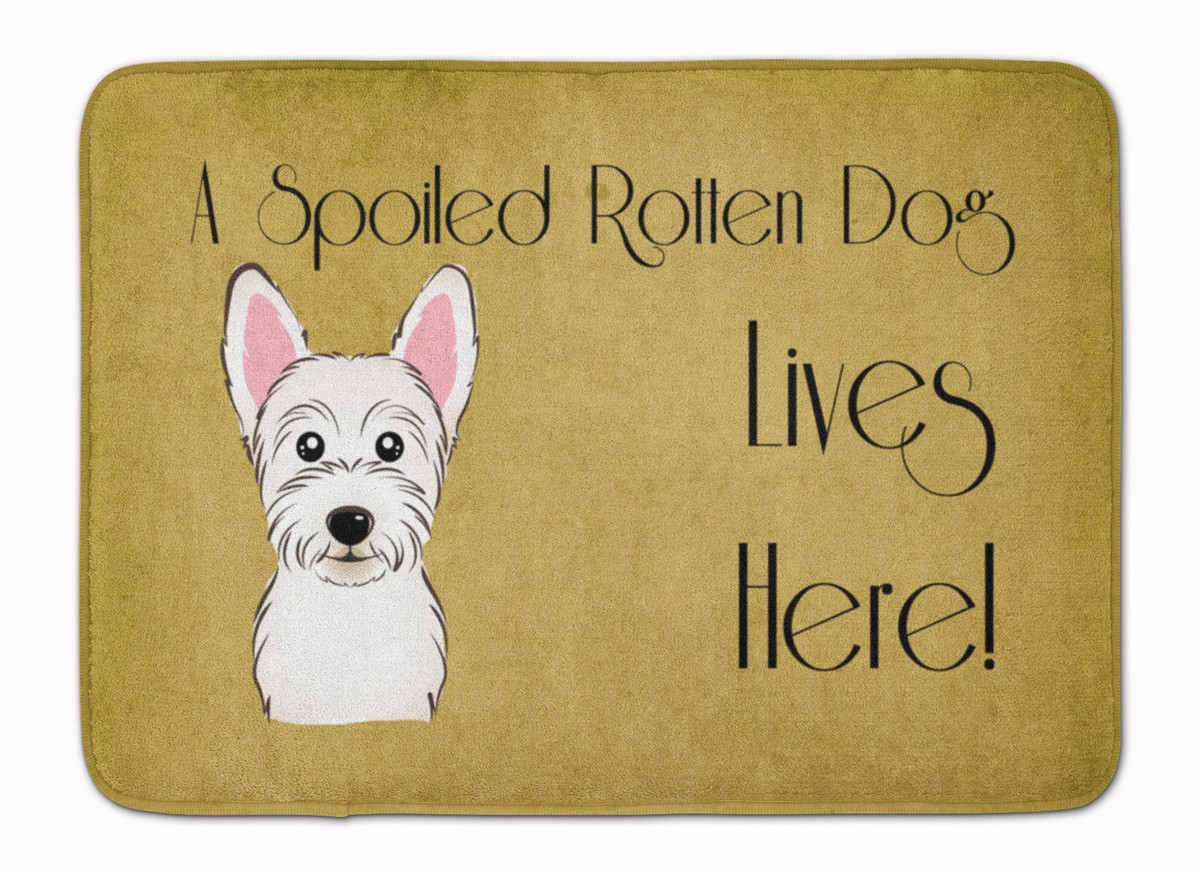 Westie Spoiled Dog Lives Here Machine Washable Memory Foam Mat