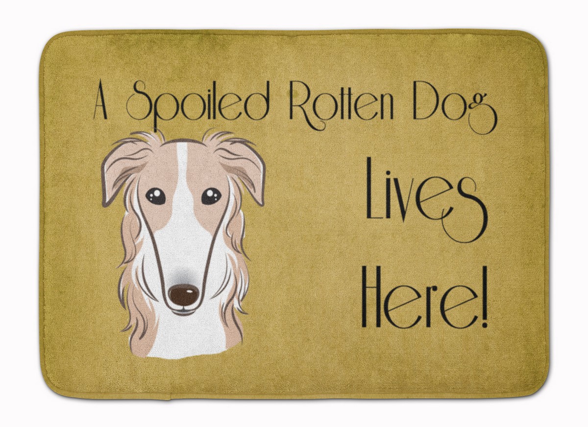 BB1476RUG Borzoi Spoiled Dog Lives Here Machine Washable Memory Foam Mat