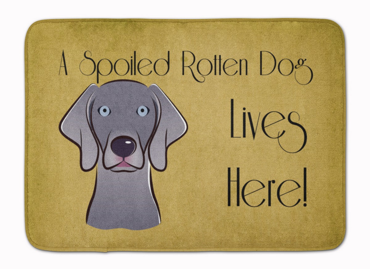 BB1479RUG Weimaraner Spoiled Dog Lives Here Machine Washable Memory Foam Mat