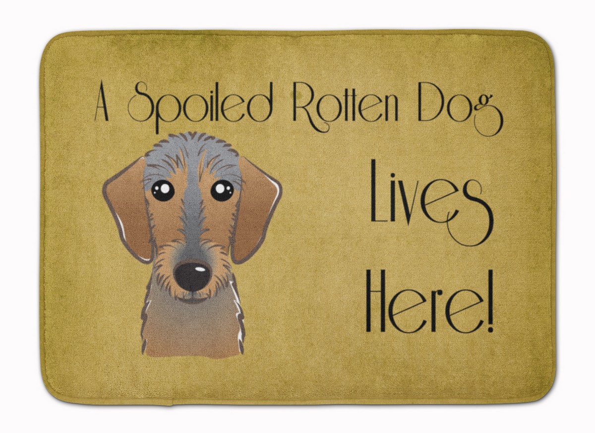 BB1481RUG Wirehaired Dachshund Spoiled Dog Machine Washable Memory Foam Mat