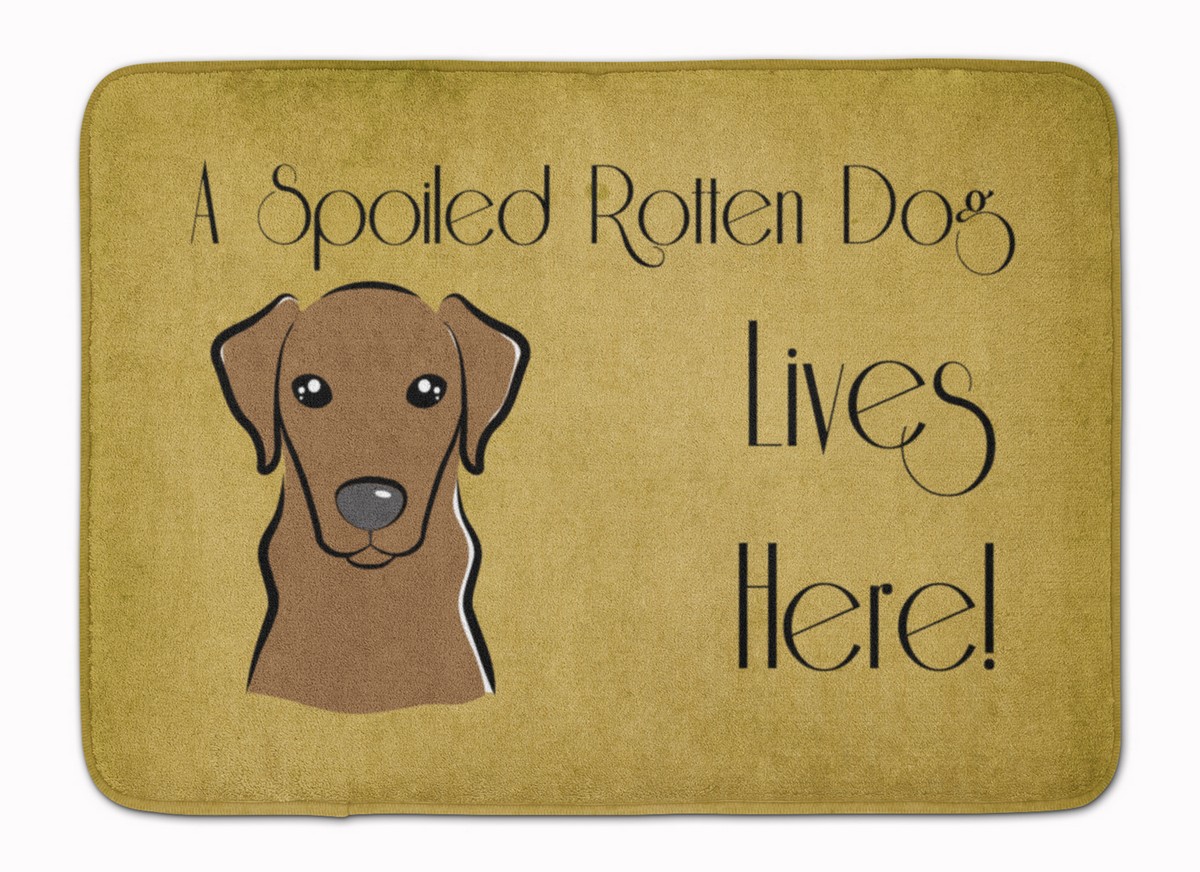 BB1482RUG Chocolate Labrador Spoiled Dog Machine Washable Memory Foam Mat