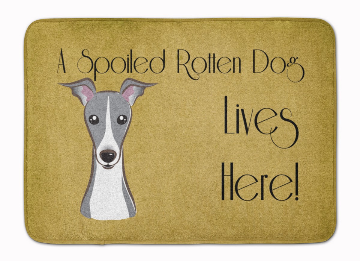 BB1484RUG Italian Greyhound Spoiled Dog Machine Washable Memory Foam Mat