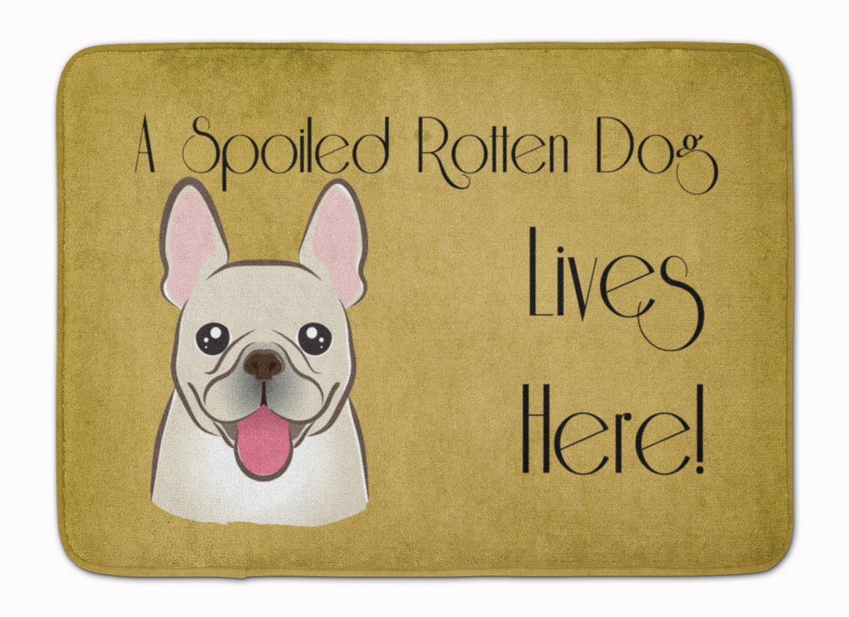 French Bulldog Spoiled Dog Lives Here Machine Washable Memory Foam Mat