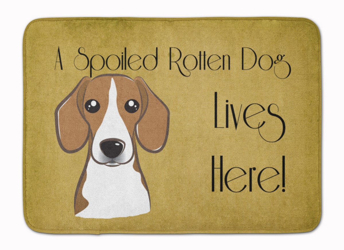 BB1487RUG Beagle Spoiled Dog Lives Here Machine Washable Memory Foam Mat