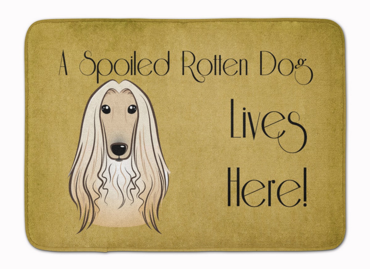 BB1492RUG Afghan Hound Spoiled Dog Lives Here Machine Washable Memory Foam Mat