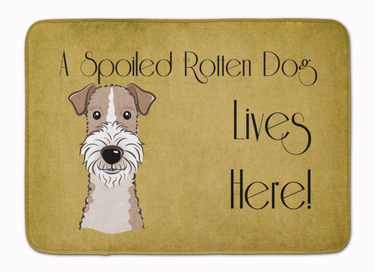 BB1495RUG Wire Haired Fox Terrier Spoiled Dog Machine Washable Memory Foam Mat