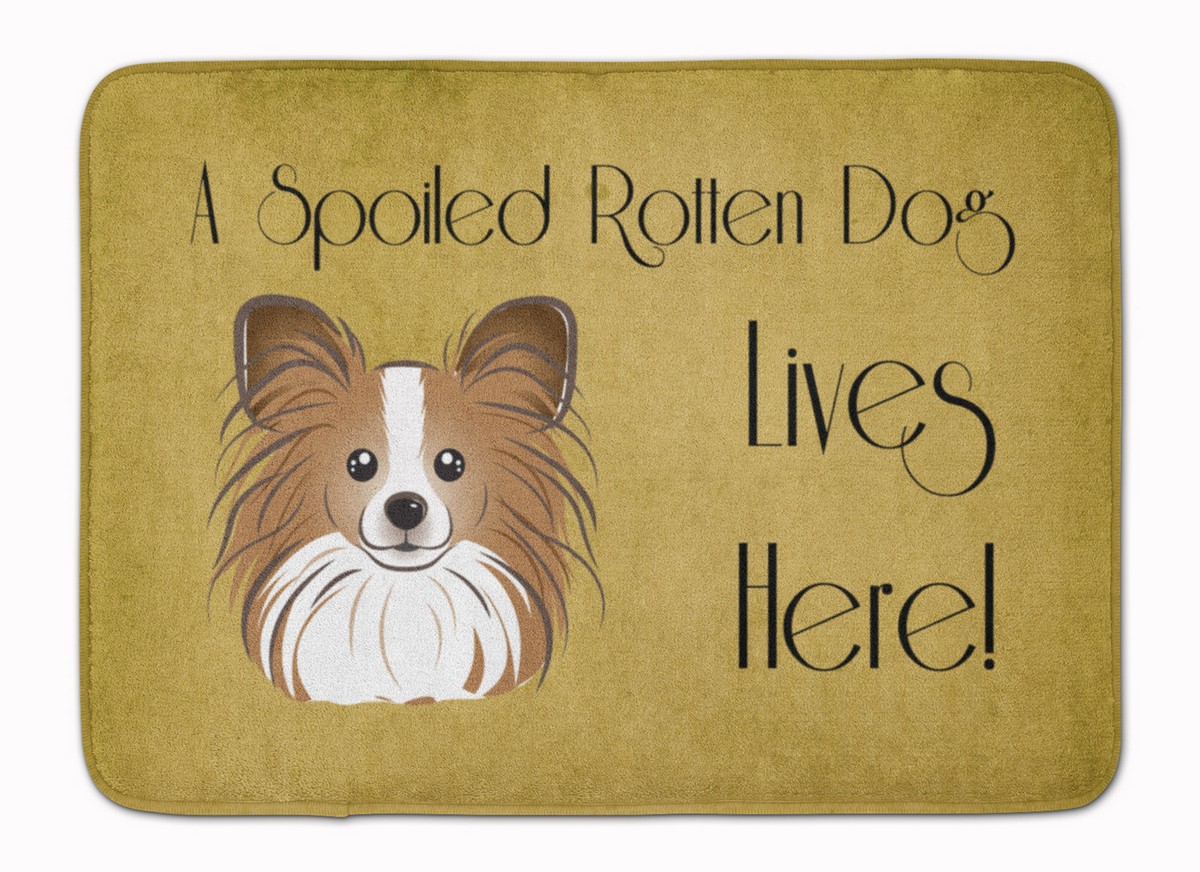 BB1496RUG Papillon Spoiled Dog Lives Here Machine Washable Memory Foam Mat