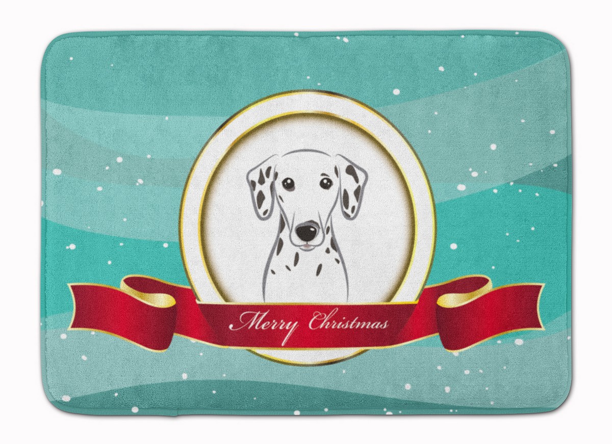 BB1520RUG Dalmatian Merry Christmas Machine Washable Memory Foam Mat